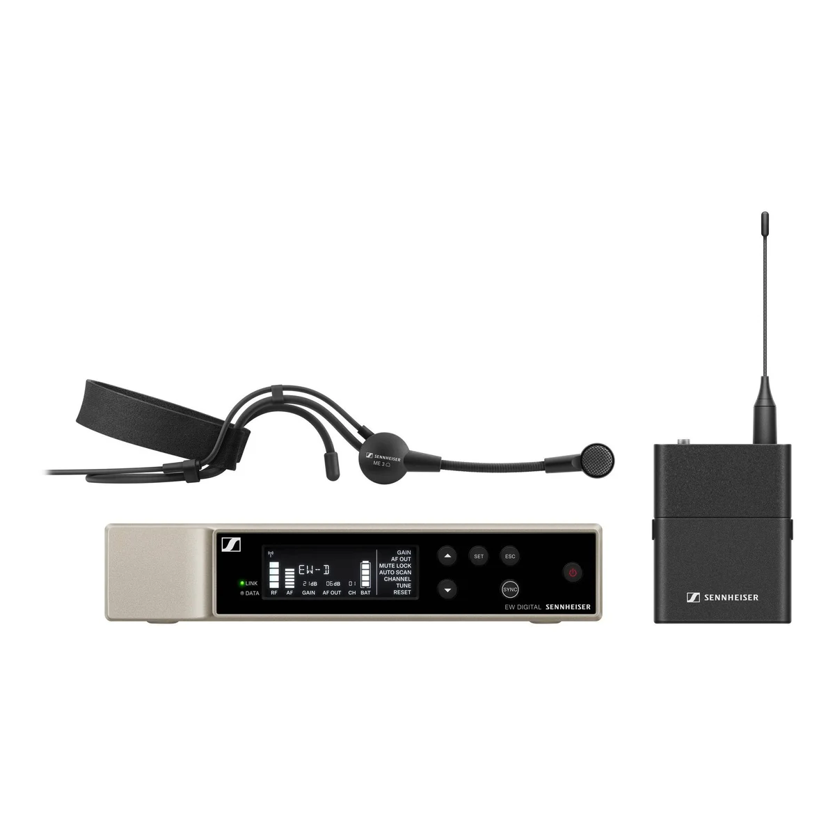 Sennheiser EW-D ME3 SET Digital Wireless Headworn Microphone System | Frequency: Q1-6 (470 to 526 MHz)