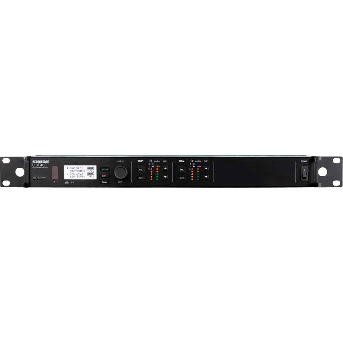 Shure ULXD4DGV Dual-Channel Digital Wireless Receiver | Frequency: G57 (470-616 MHz)
