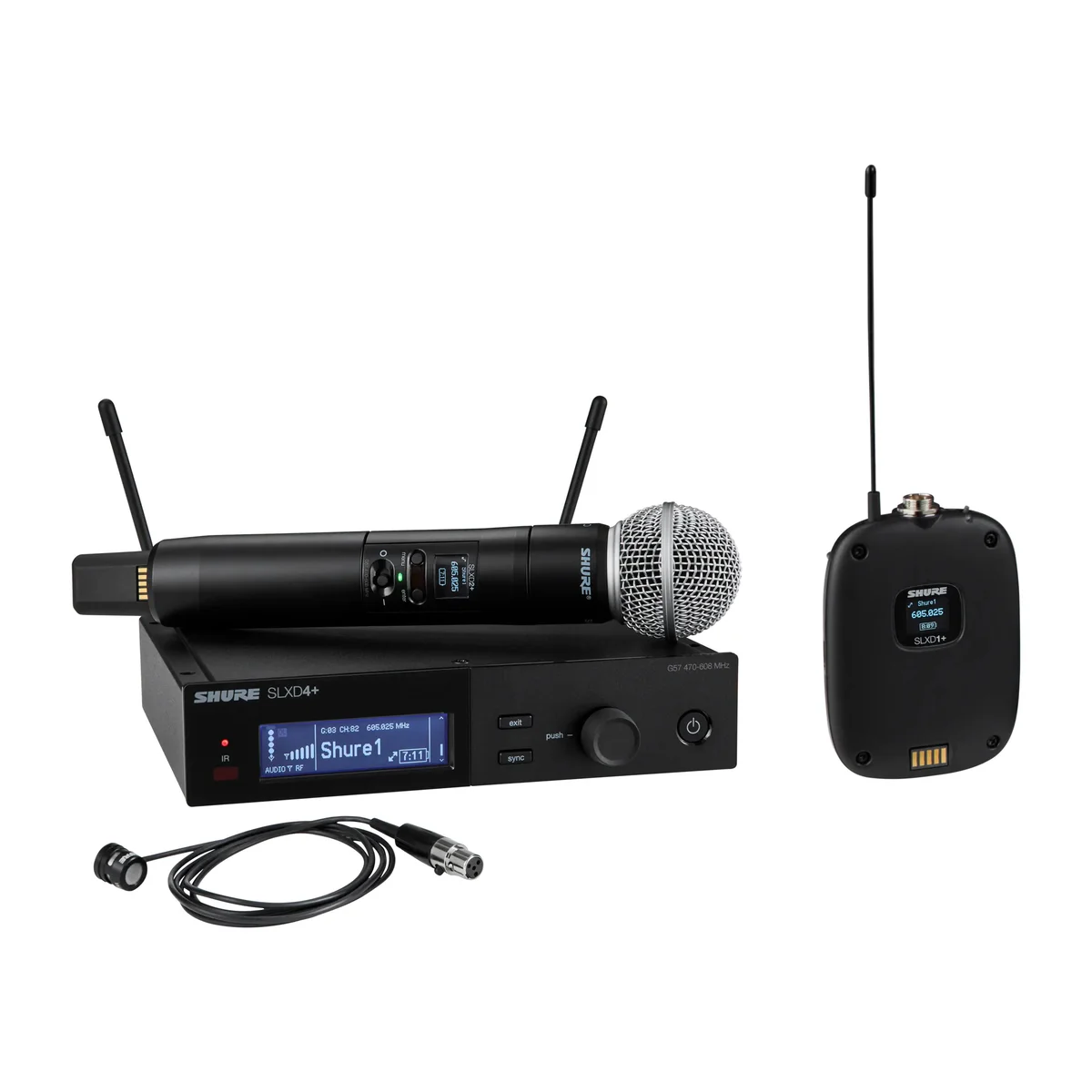 Shure SLXD124+/85M Digital Wireless Combo System with SM58 Handheld and WL185m Lavalier Microphones