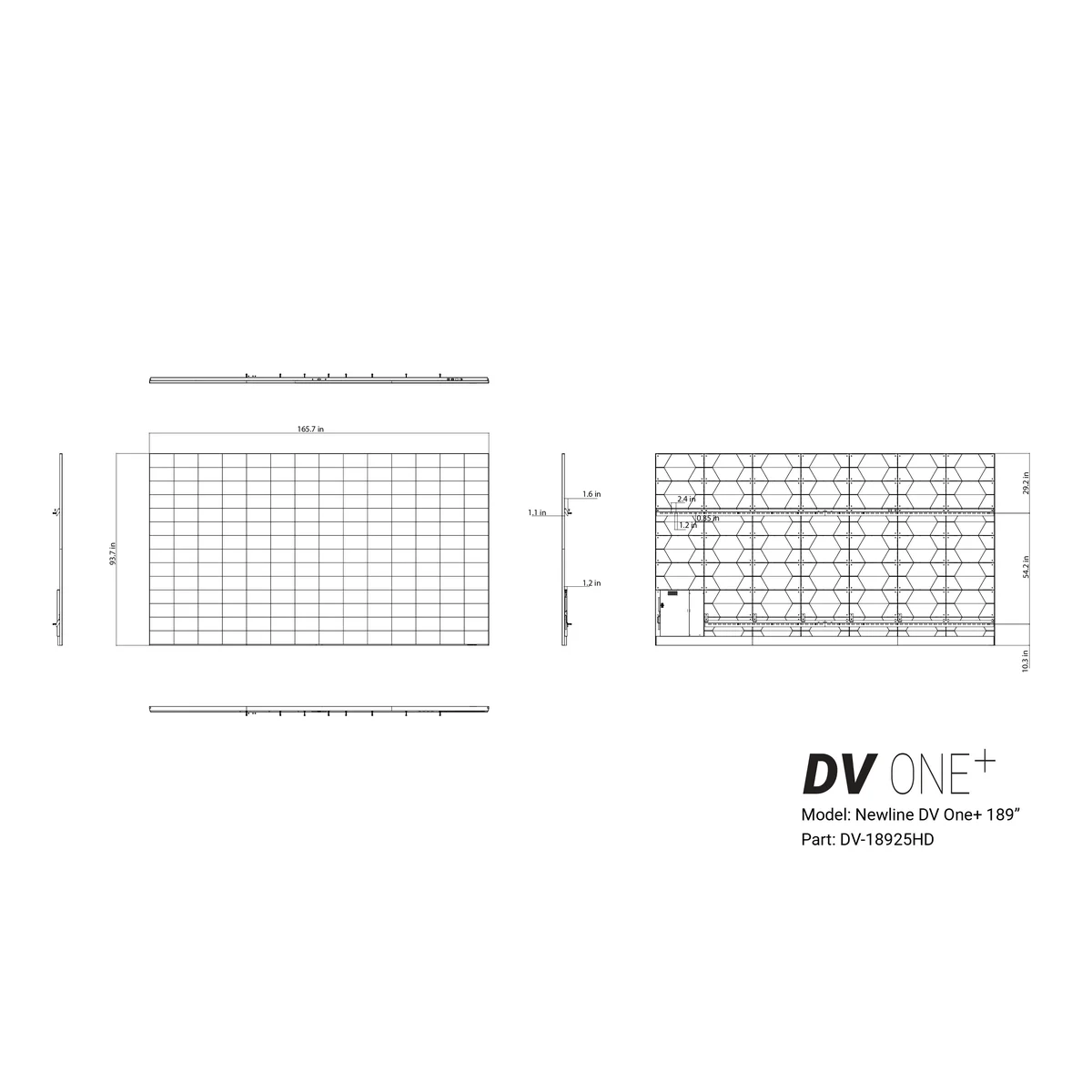 Newline Interactive DV-18924-PLUS 189" Direct View LED Wall, All-in-one Display-Wall mount included - Image 2