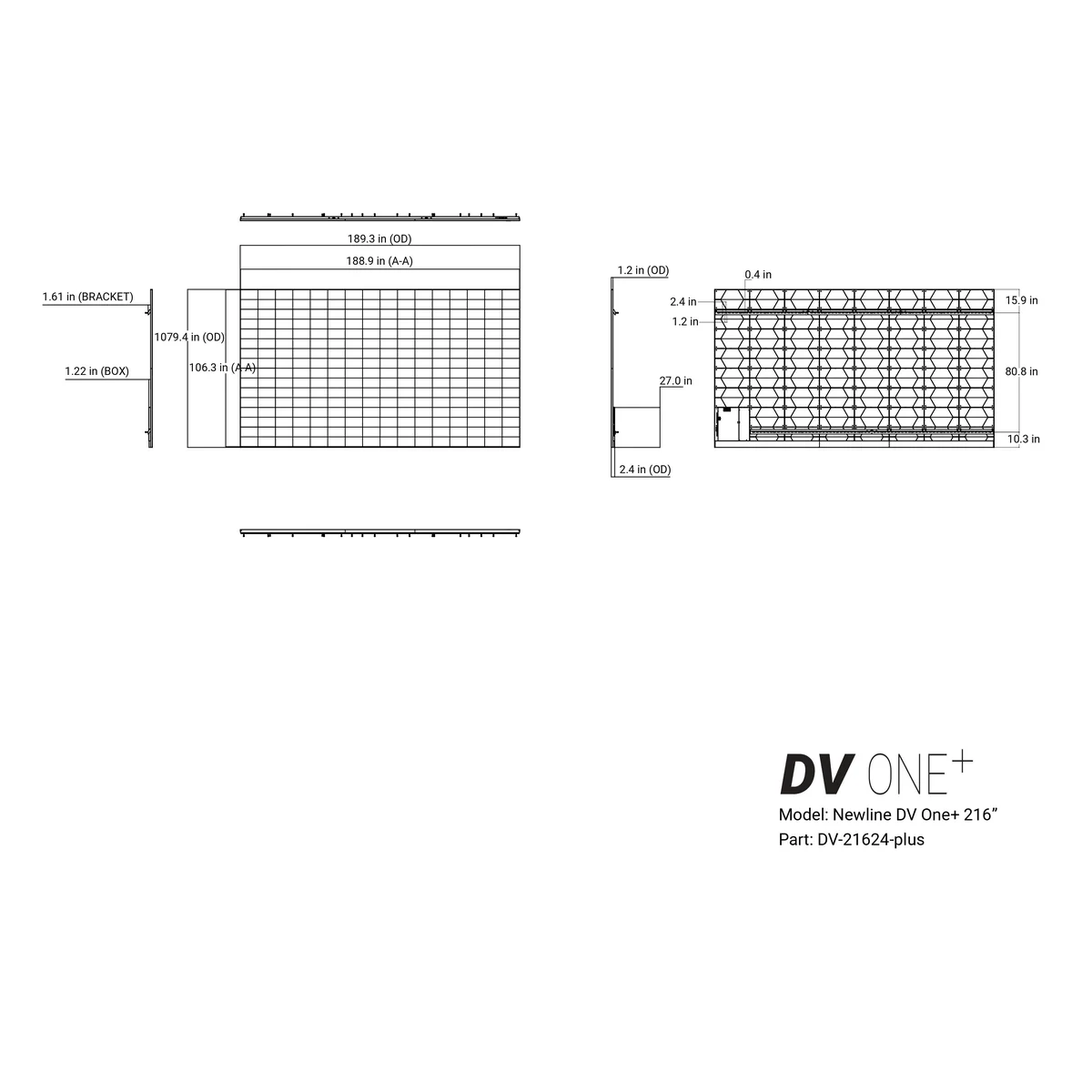 Newline Interactive DV-21624-PLUS 216" Direct View LED Wall, All-in-one Display-Wall mount included - Image 2