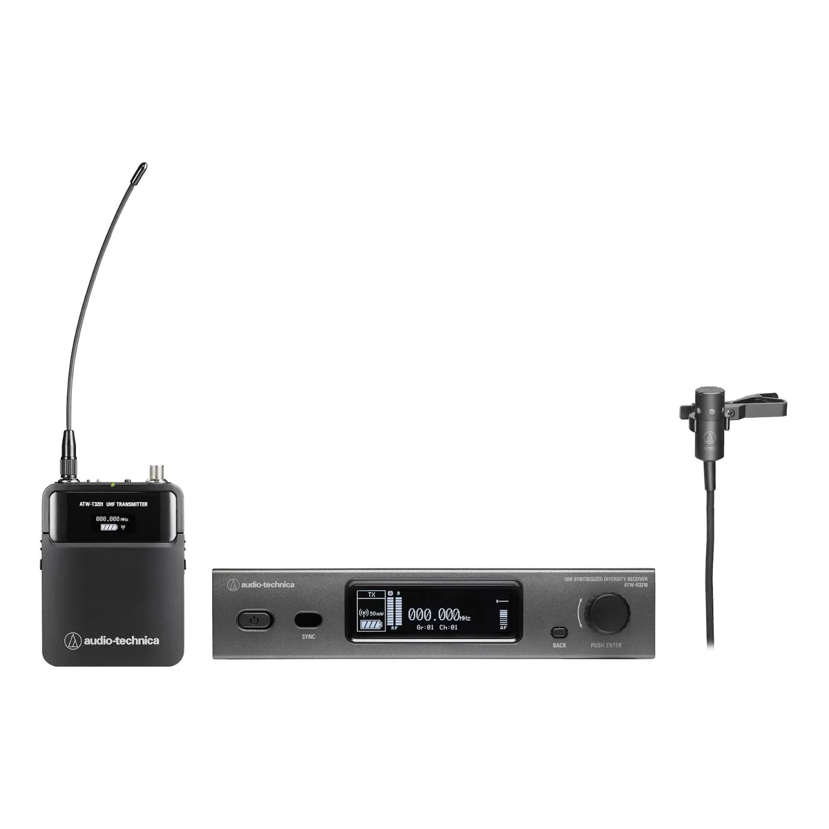 Audio-Technica ATW-3211/831 Wireless Lavalier Microphone System | Frequency: EE1 (530 to 590 MHz)