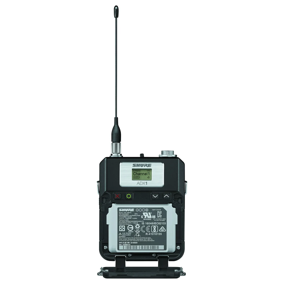 Shure ADX1 Axient Digital Wireless Bodypack Transmitter | Frequency: G57 (470-608 MHz) - Image 4