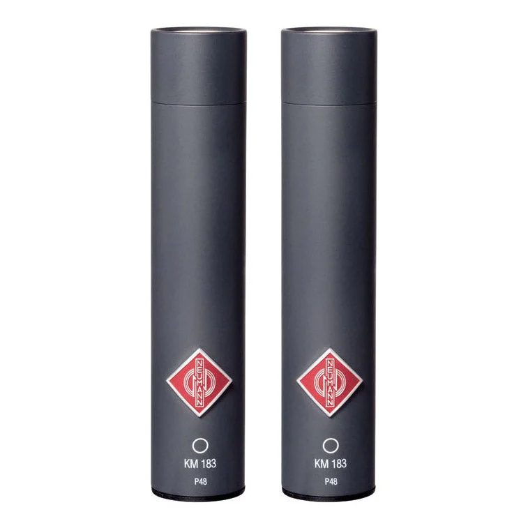 Neumann KM 183 Omni Condenser Microphones (Stereo Pair) | Color: Black
