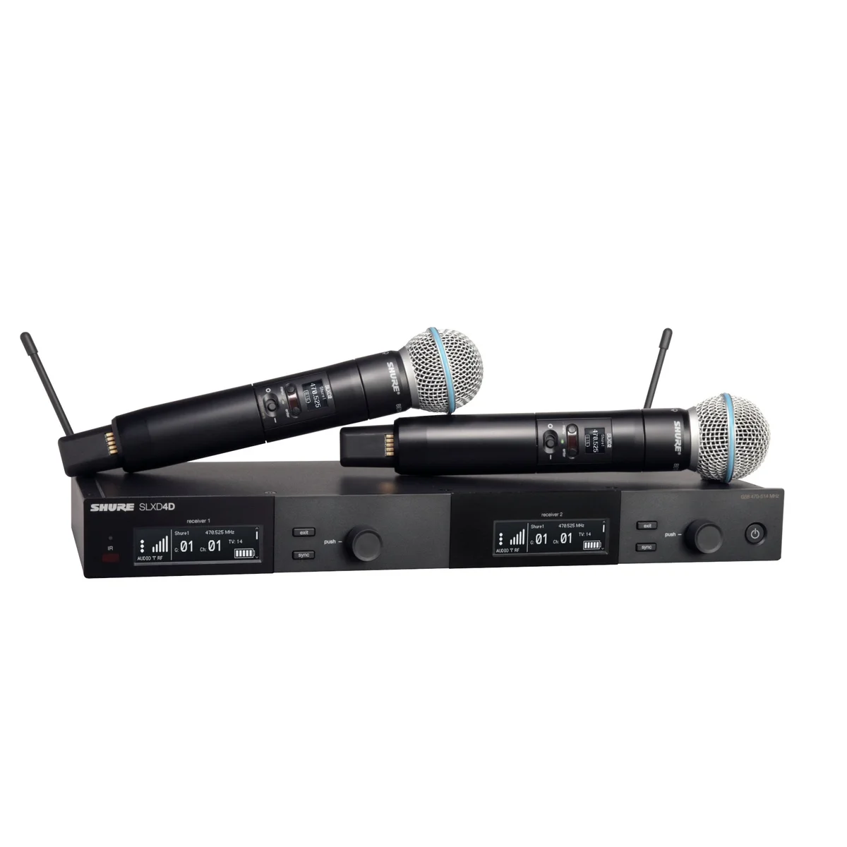 Shure SLXD24D/B58 Dual Wireless Handheld Microphone System | Frequency: G58 (470-514 MHz)