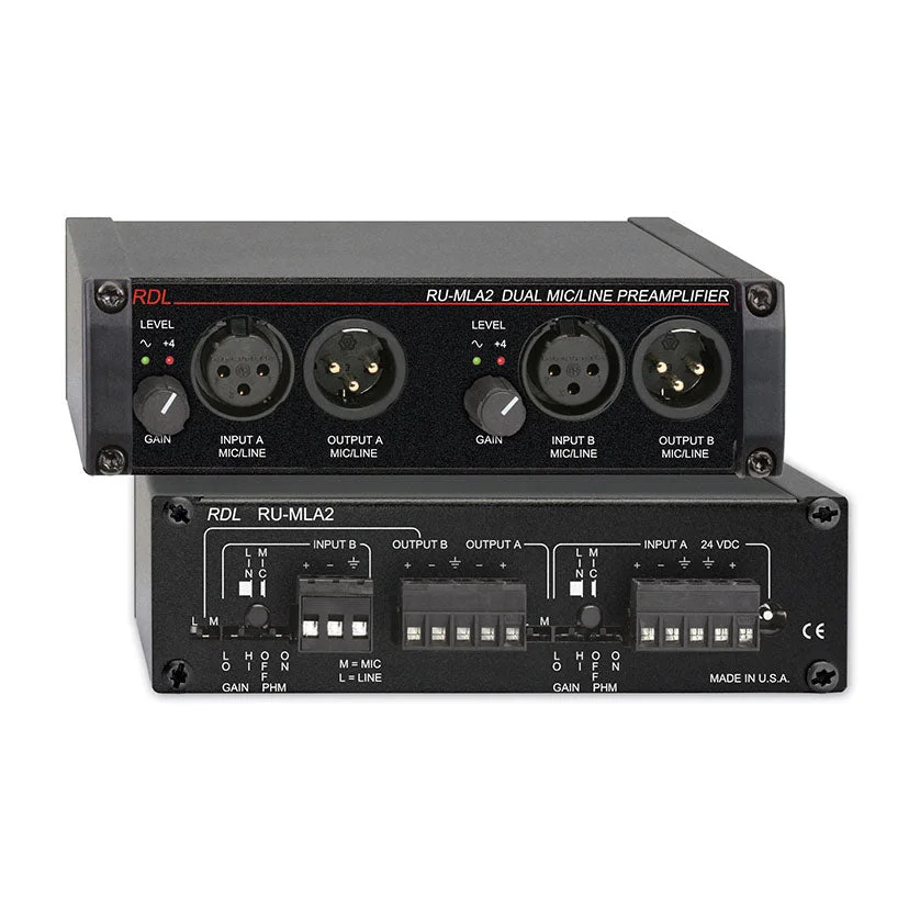 RDL RU-MLA2 Dual Microphone / Line Preamplifier